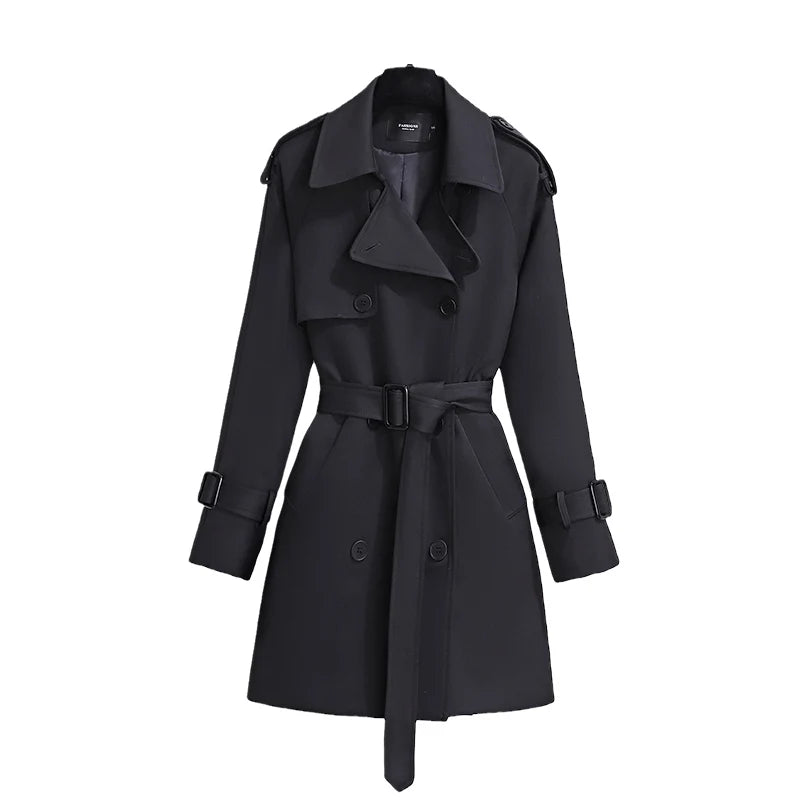 abrigos casuales holgados de estilo británico,  coreano para mujer