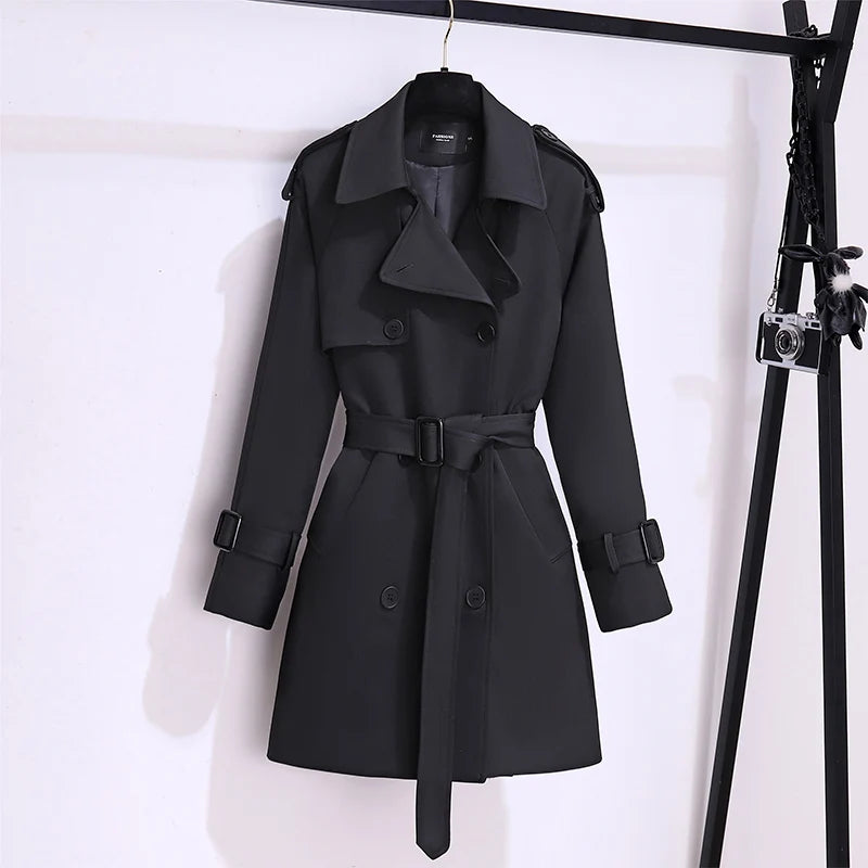 abrigos casuales holgados de estilo británico,  coreano para mujer