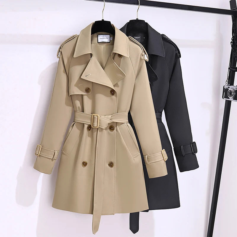 abrigos casuales holgados de estilo británico,  coreano para mujer