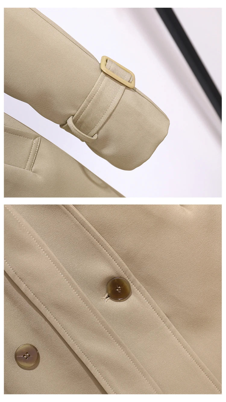 abrigos casuales holgados de estilo británico,  coreano para mujer