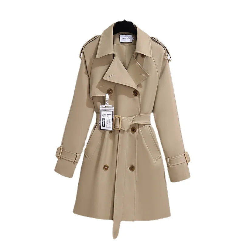abrigos casuales holgados de estilo británico,  coreano para mujer